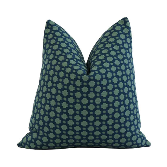 Schumacher Betwixt Peacock Blue and Green Throw Pillow Cover | Etsy | Etsy (US)