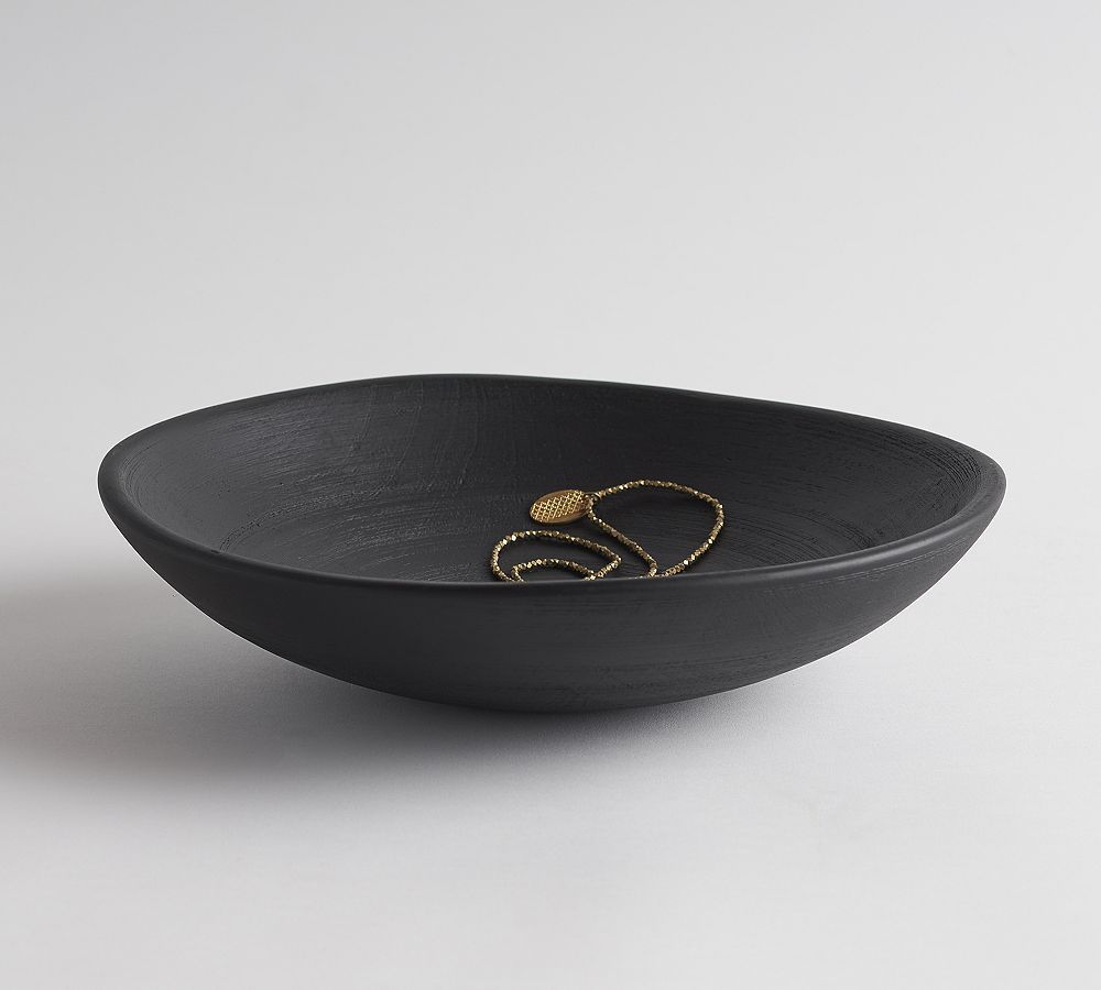 Alton Handcarved Wood Shallow Serving Bowl | Pottery Barn (US)