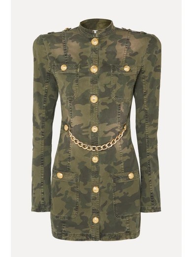 Chain-embellished camouflage-print cotton-blend jacket | NET-A-PORTER (UK & EU)