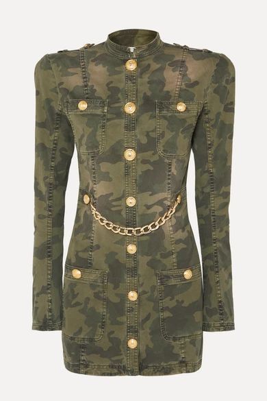 Chain-embellished camouflage-print cotton-blend jacket | NET-A-PORTER (UK & EU)