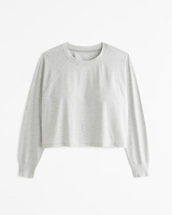YPB Active Cotton-Blend Long-Sleeve Easy Tee | Abercrombie & Fitch (US)