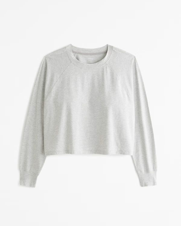 Women's YPB Active Cotton-Blend Long-Sleeve Easy Tee | Women's Clearance | Abercrombie.com | Abercrombie & Fitch (US)