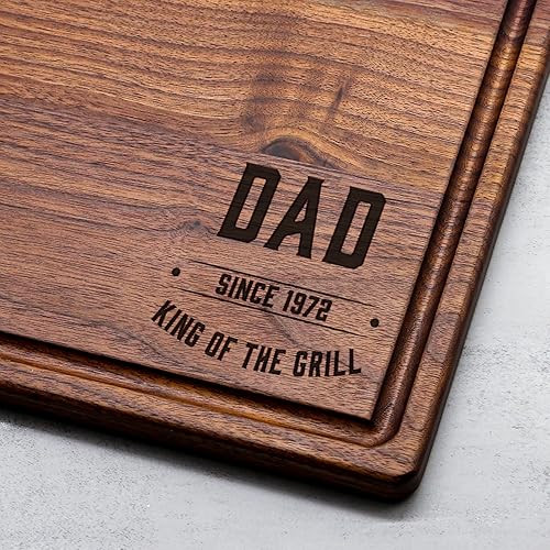 Refine Kitchenware Personalized Gift For Dad Cutting Board, King of the Grill Gift For Dad, Custo... | Amazon (US)