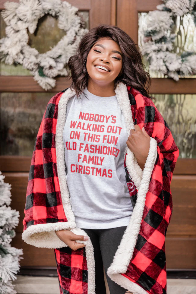 Fun Old Fashioned Family Christmas Graphic Ash Tee | The Pink Lily Boutique