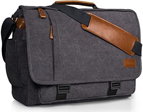 Estarer Computer Messenger Bag 17-17.3 Inch Water-resistance Canvas Laptop Shoulder Bag for Travel W | Amazon (US)