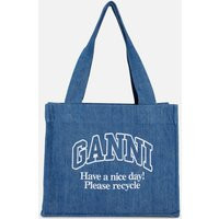 Ganni Large Easy Denim Tote Bag | Coggles (Global)