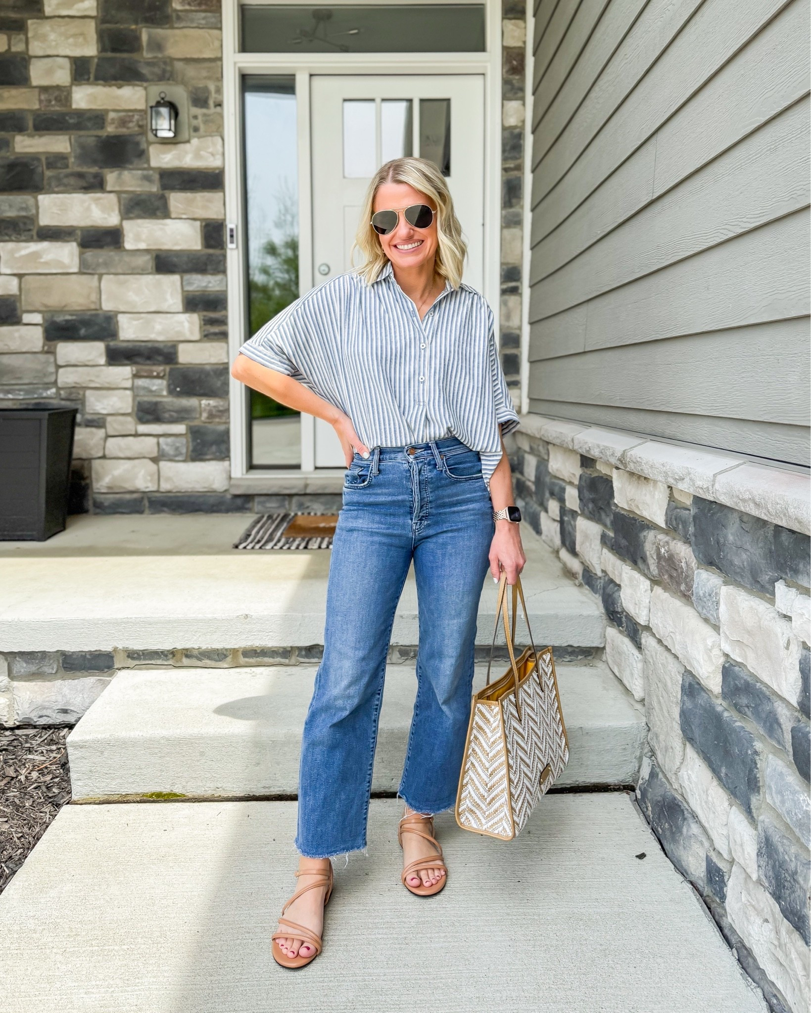 What I wore this week! 
Top- xs (might be out of stock) 
Jeans- thrifted, don’t have an exact link, linked similar

#LTKPetite #LTKOver40 #LTKootd