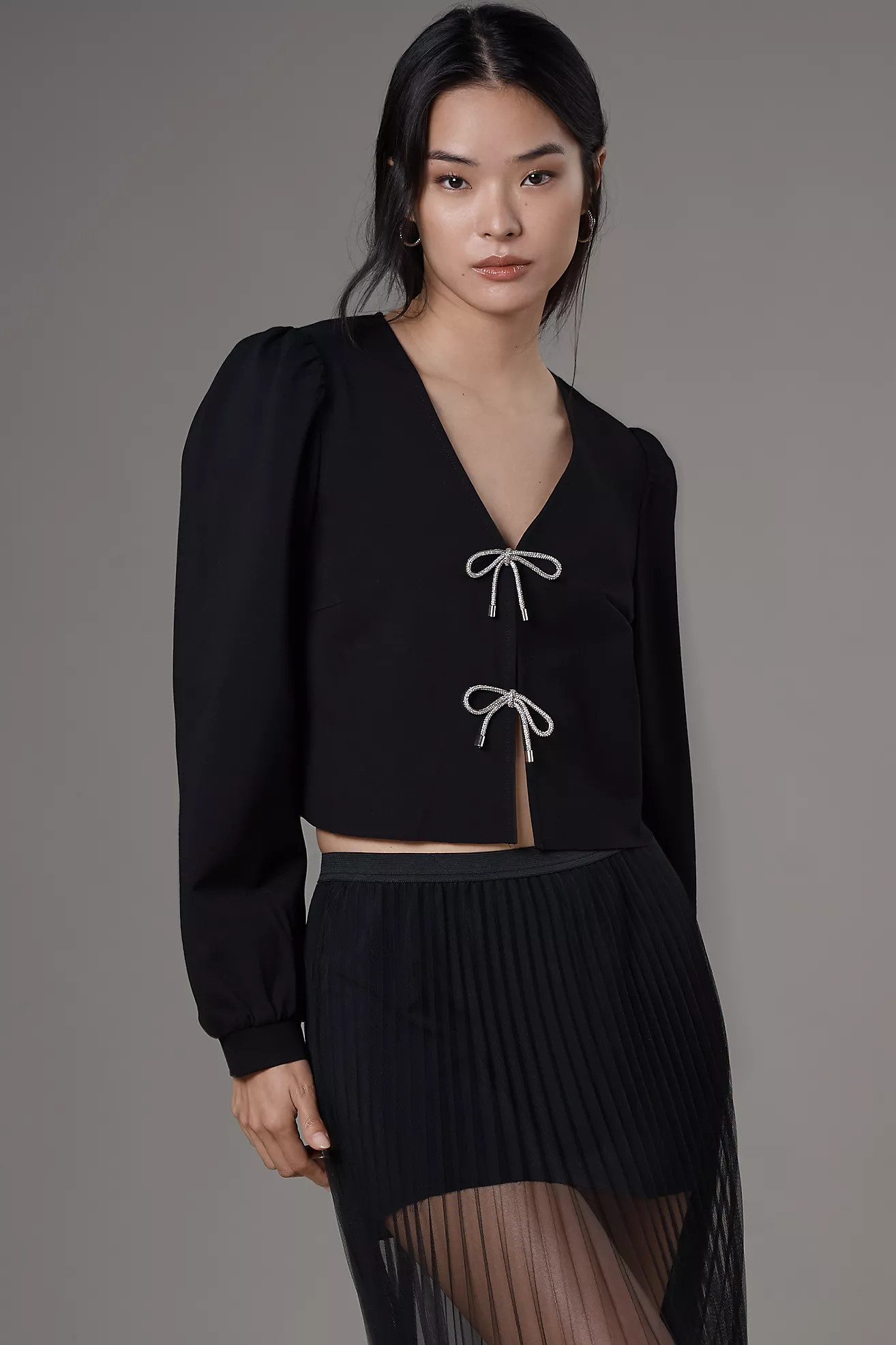 DOLAN Bow-Front Cardigan Top | Anthropologie (US)