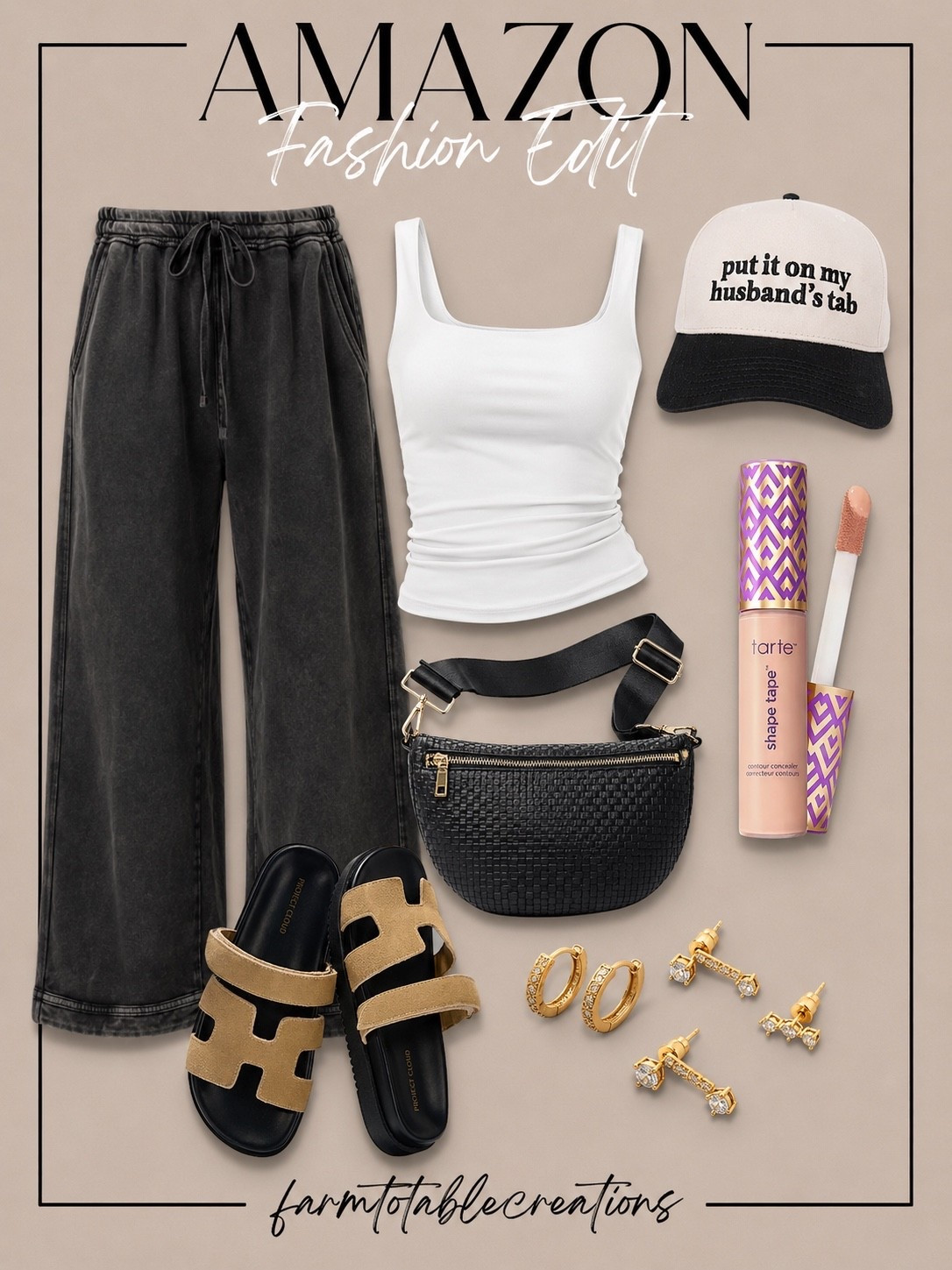 Amazon Summer Casual Outfit + Accessories You’ll Reach for on Repeat

Follow @farmtotablecreations on Instagram for more fashion finds, outfit inspiration, and everyday favorites.

This Amazon outfit is the perfect mix of comfy and cute. The mineral wash wide-leg pants paired with a fitted white tank create an effortless everyday look, while the woven crossbody, designer-inspired sandals, and gold accessories instantly elevate the outfit. And that hat? It adds the perfect touch of personality for errands, travel days, coffee runs, or casual weekends.

#amazonfashion #amazonfinds #casualstyle #summeroutfit #ootd

amazon fashion | casual outfit | wide leg pants | white tank top | crossbody bag | woven purse | designer inspired sandals | gold jewelry | hoop earrings | baseball cap | travel outfit | mom style | everyday outfit | comfy fashion | summer style | vacation outfit | amazon style | neutral outfit | weekend wear | fashion finds | affordable fashion | airport outfit | outfit inspo | ootd | ootn

#LTKootd #LTKBeauty #LTKmomlife