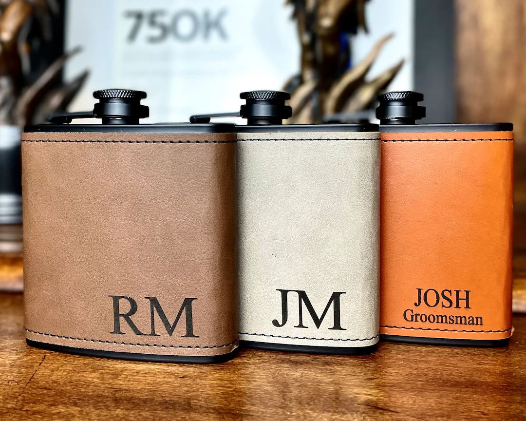 Personalized Flask for Men Leather Flask Flask Personalized - Etsy | Etsy (US)