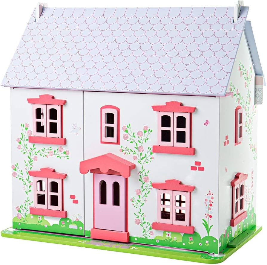 Bigjigs Toys, Heritage Playset Rose Cottage Doll House, Wooden Toys, Wooden Dolls House, Doll Hou... | Amazon (US)