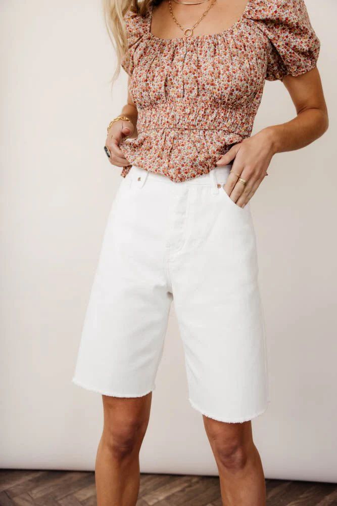 Bohme Blaire Bermuda Shorts in White - böhme | Bohme