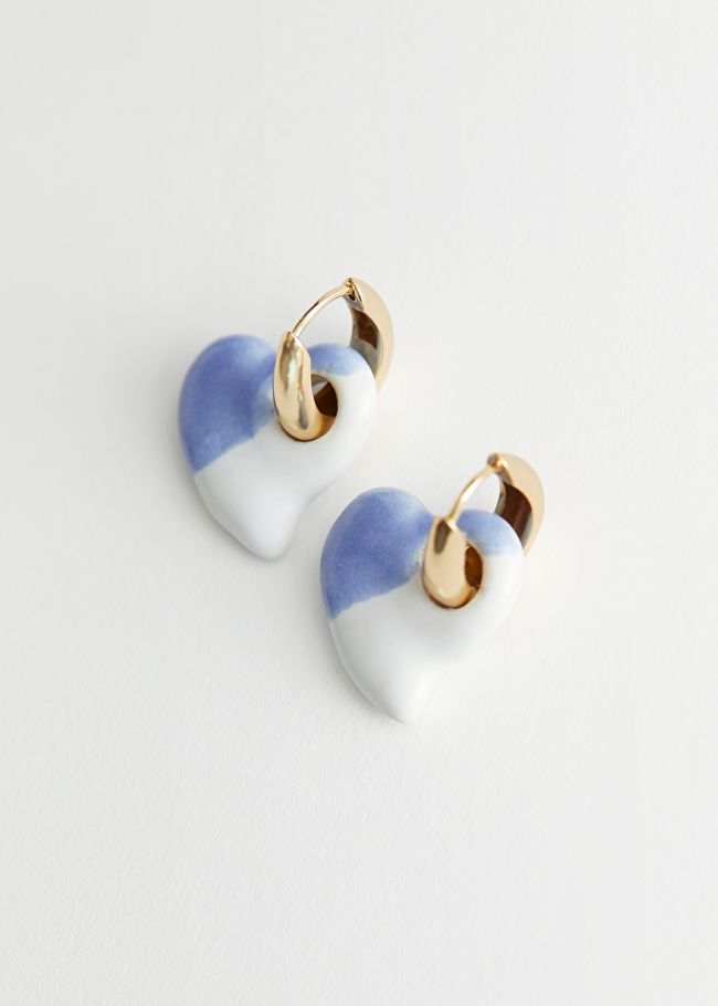 Ceramic Heart Charm Hoop Earrings | & Other Stories (EU + UK)