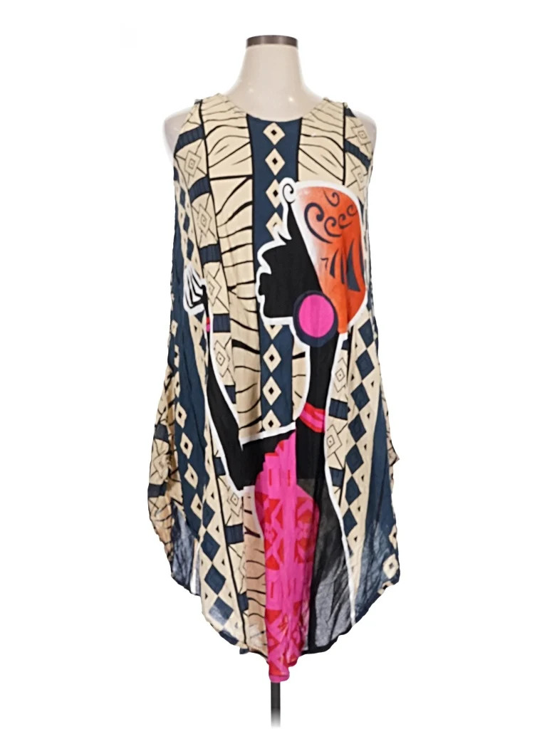 Assorted Brands 100% Rayon Graphic Blue Casual Dress Size 1X - 54% off | ThredUp (US)