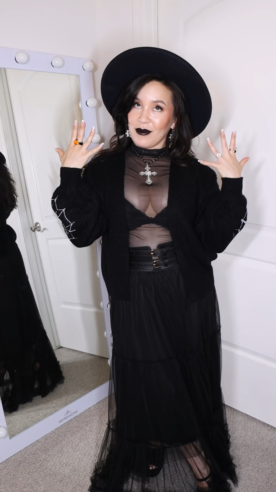 An all-black outfit for Halloween or whenever since it’s always Spooky Season in my mind 👻 

Skirt: small (petite friendly if you wear platform heels 👠)
Top: small
Sweater: small

#LTKFindsUnder50 #LTKHalloween #LTKSeasonal