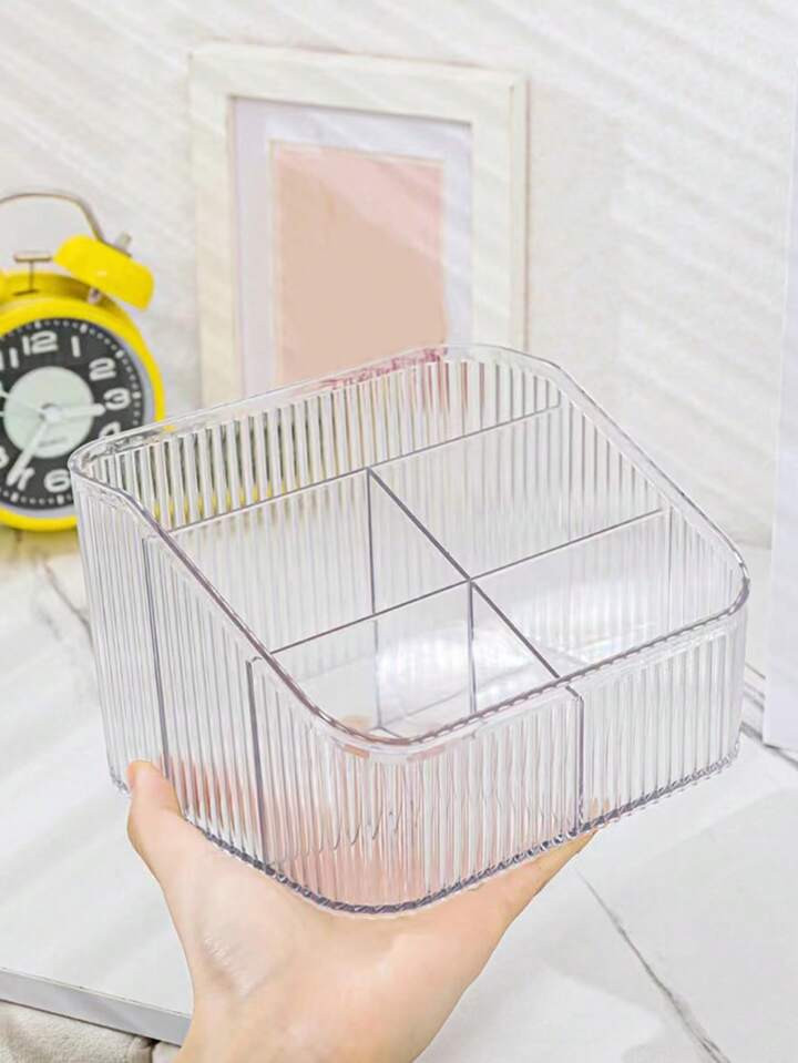 1pc Plastic Makeup Storage Box, Modern Clear Multi-Grid Makeup Storage Box For Home, Gift For Valentine's Day,For Holiday Beach, Bathroom Collection, Bedroom Collection, Large Capacity | SHEIN