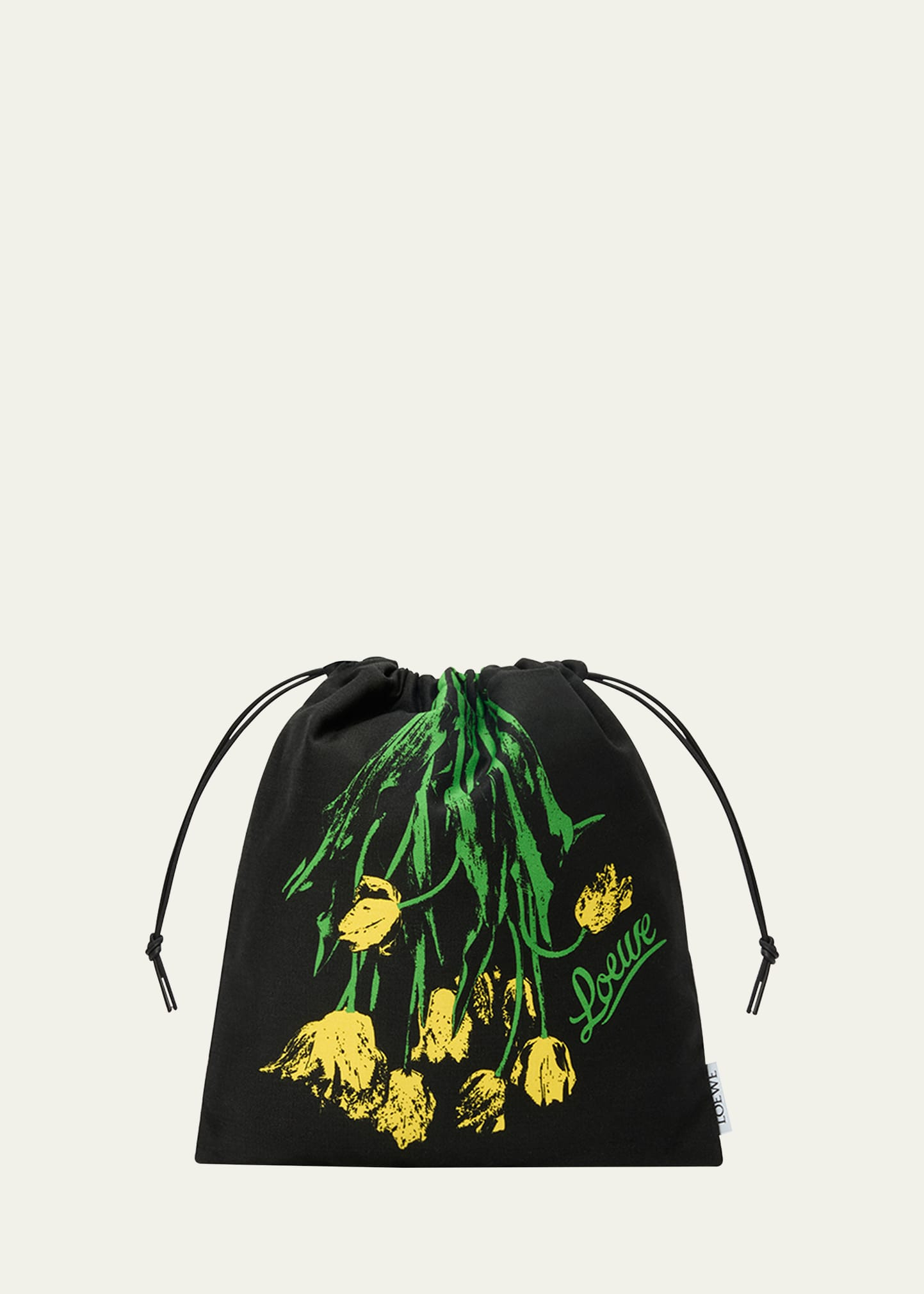 Loewe x Paula’s Ibiza Small Tulip Drawstring Pouch Bag in Cotton and Linen | Bergdorf Goodman