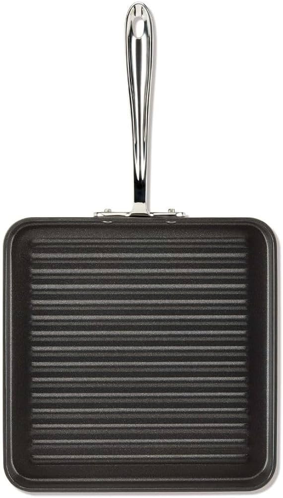All-Clad HA1 Hard Anodized Nonstick Grill 11x11 Inch Oven Safe 350F Pots and Pans, Cookware Black | Amazon (US)