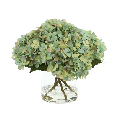 Faux Hydrangea Arrangement in Vase | Wayfair North America