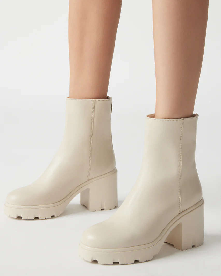 GOUCHO Bone Leather Lug Sole Ankle Bootie | Women's Booties | Steve Madden (US)