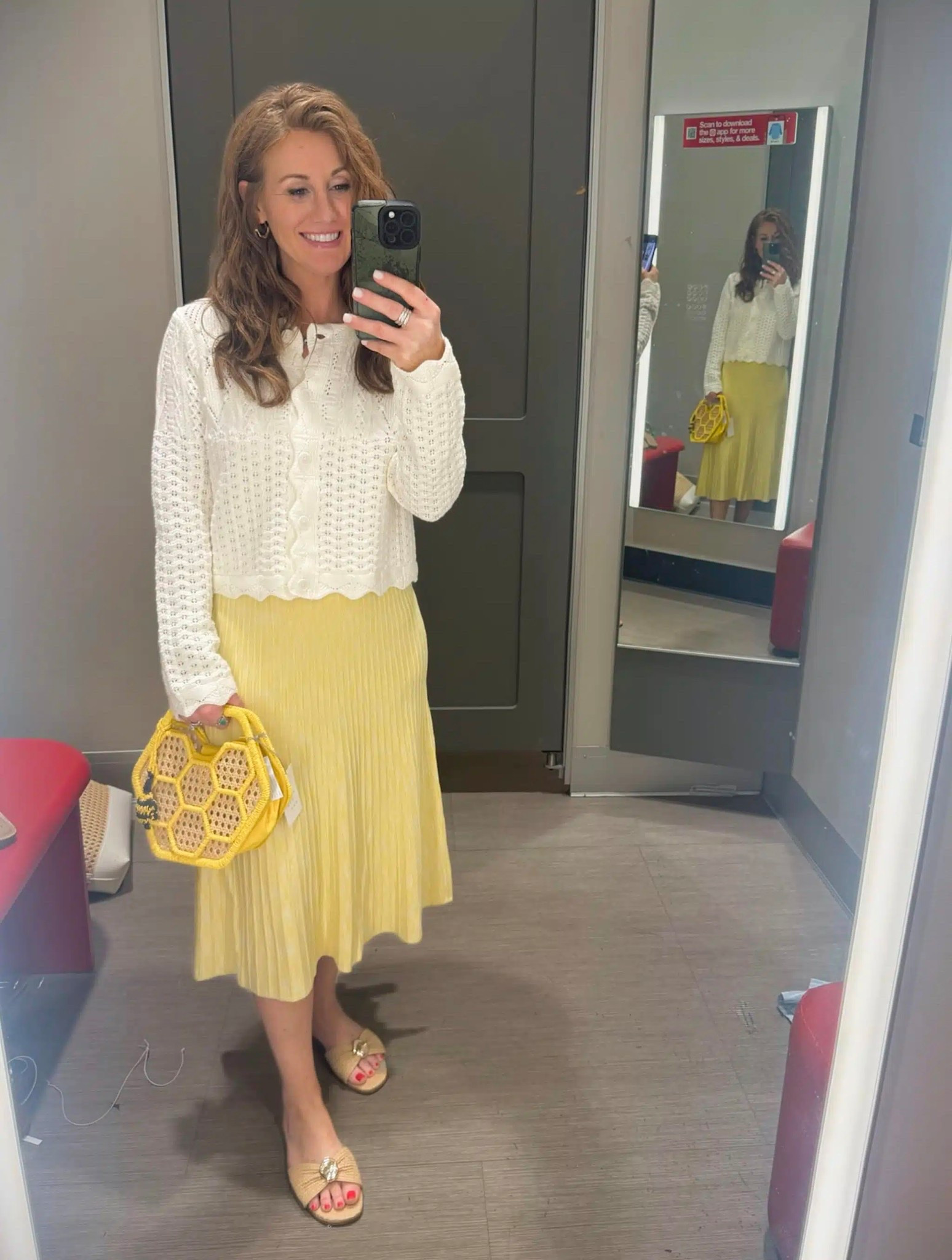 This yellow midi skirt is a great Spring piece! Stephanie has it styled with neutrals here for an easy outfit idea, but you could always pair it with bold colors. 

#LTKootd #LTKOver40 #LTKPetite
