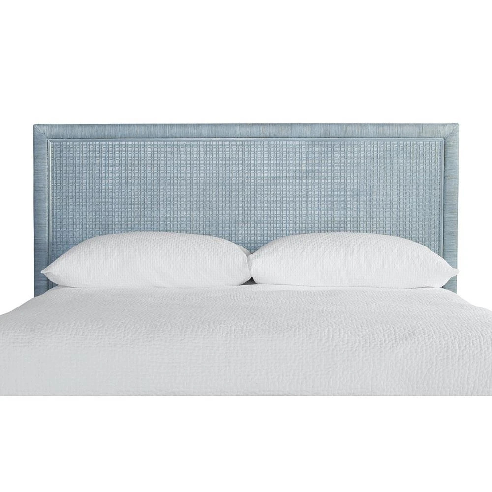 Kalea Coastal Beach Blue Woven Rattan Headboard - Queen | Kathy Kuo Home