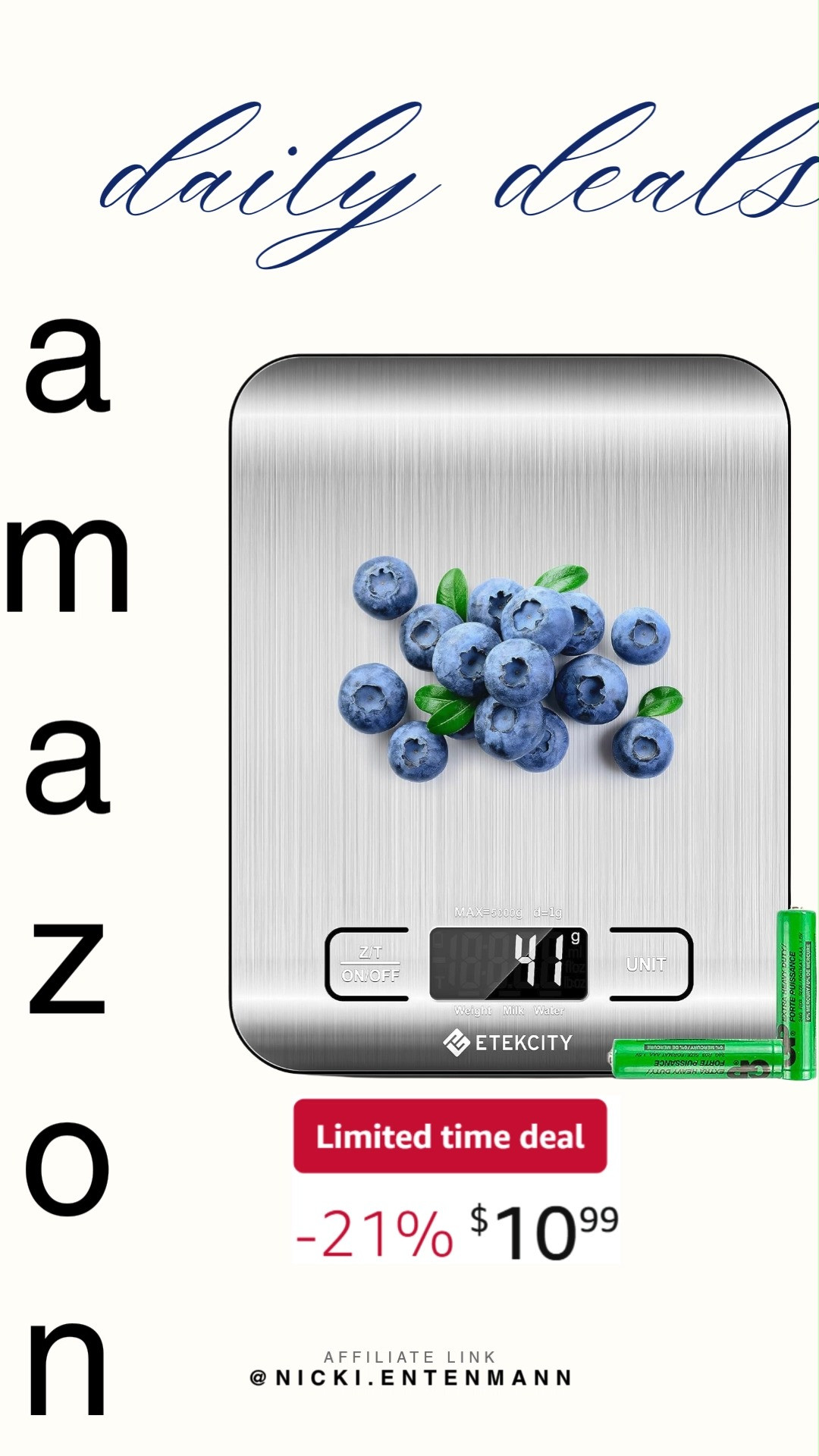 Measure with precision using the Etekcity Food Kitchen Scale for digital grams and ounces. Sleek and reliable, it makes cooking, baking, and meal prep easier while keeping portions perfectly balanced. #etekcity #foodscale #kitchenessentials #mealprep #cookingtools #bakingessentials #digitalscale #shoppingdeal #modernliving #shoppinghaul ⚖️🥧🍴 

 #LTKfoodie #LTKHome #LTKSaleAlert