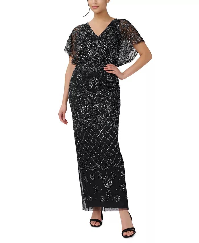 Adrianna Papell Women's Beaded Blouson Gown & Reviews - Dresses - Women - Macy's | Macys (US)