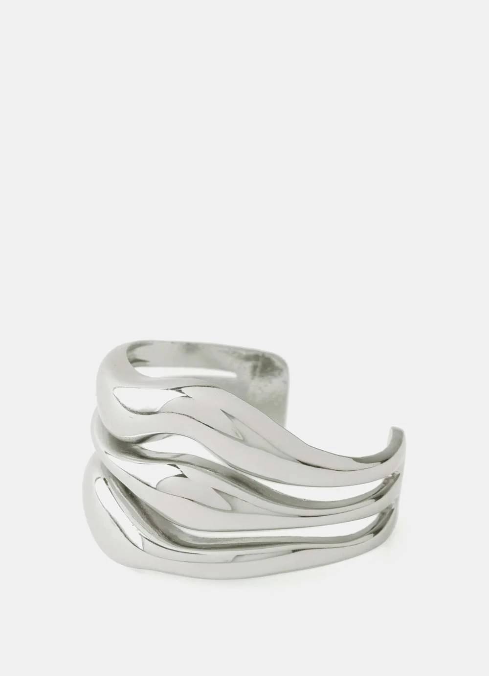 Silver Tone Wave Cuff | Mint Velvet