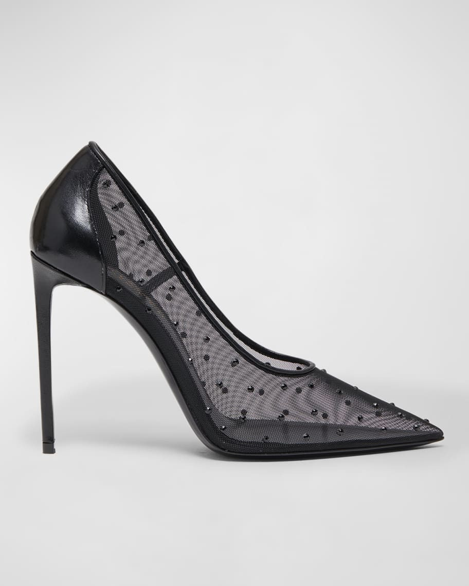 Saint Laurent Anja Rhinestone Pump Stiletto Pumps | Neiman Marcus