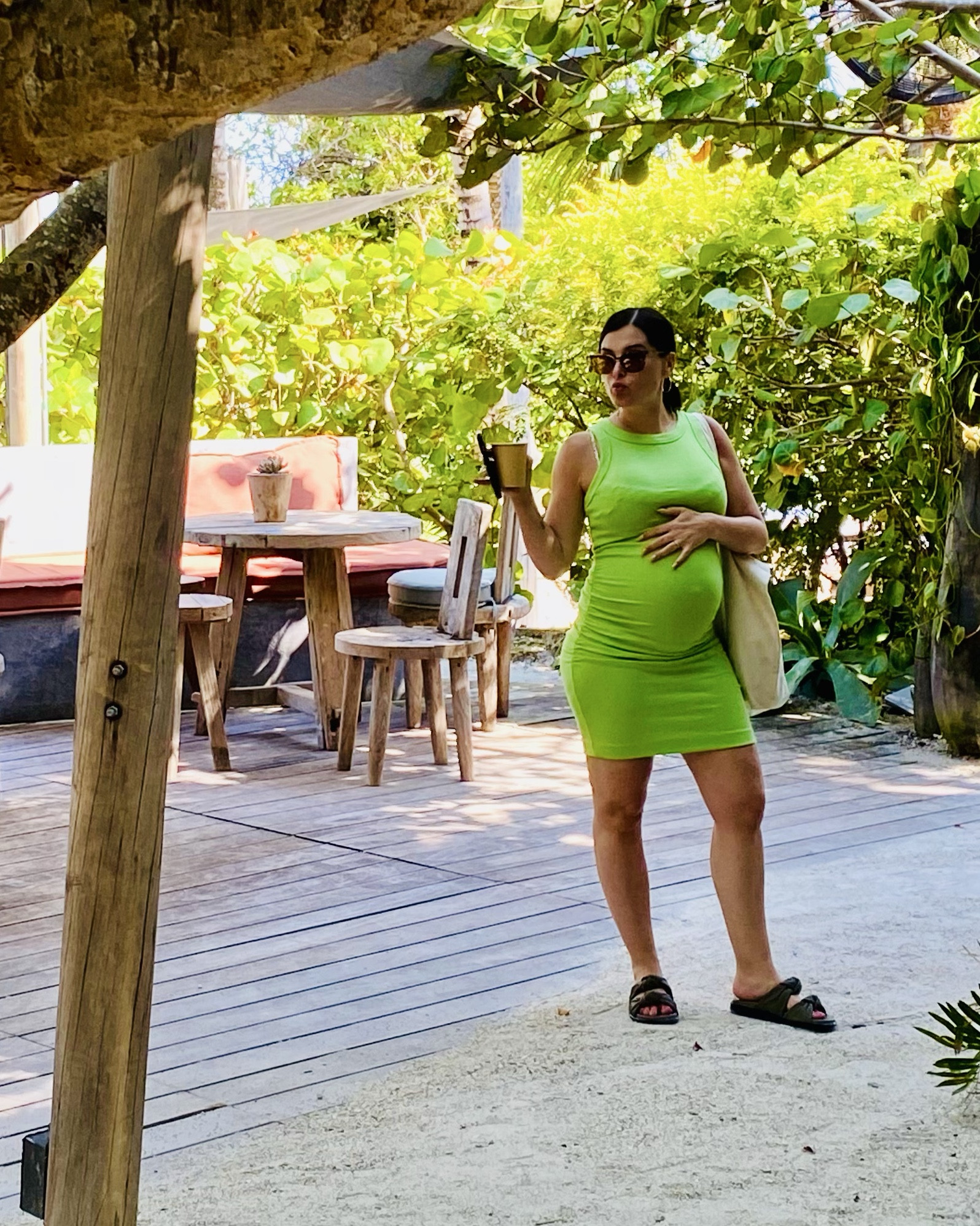 Baby moon! We were already in Miami so we extended our trip to Key West & our favorite hotel in MIA for a few extra days. 

This Michael Stars green midi dress is not maternity, in fact it’s a size small - it’s just made with great material that was thick enough to stretch and look good! Plus my forever favorite comfortable slides from Dear Francis 

#LTKBump #LTKSeasonal #LTKPetite