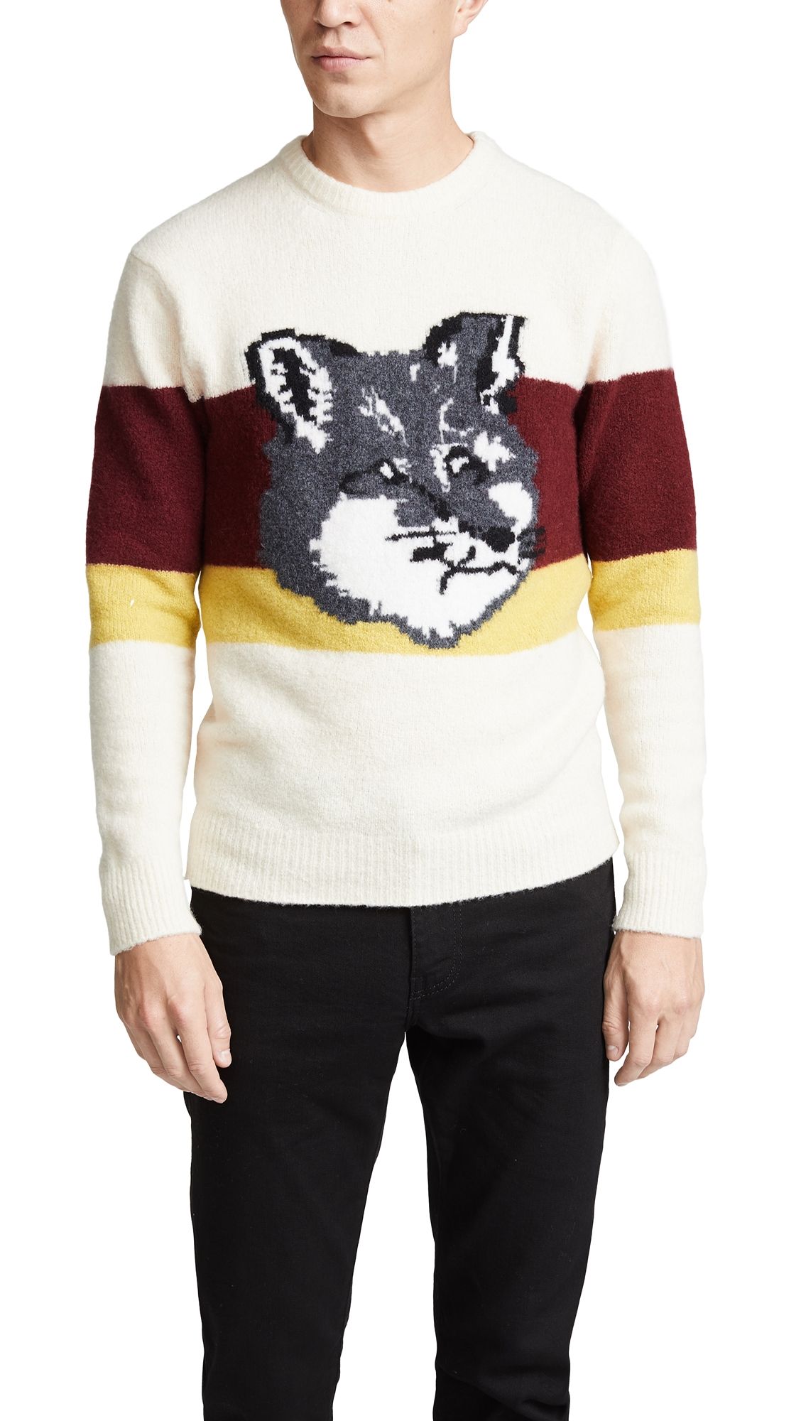 Maison Kitsune Colorblock Fox Head Pullover | East Dane (Global)