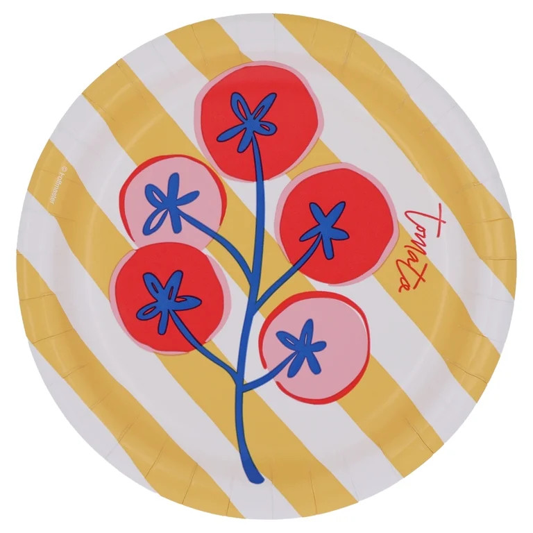 Way to Celebrate La Dolce Vita Summer Vibes Lunch Plates, 7", Multicolor, 24 Count | Walmart (US)