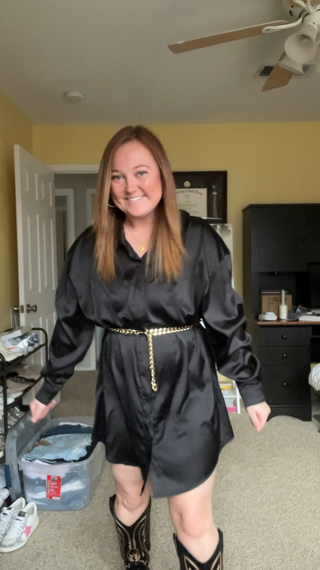 Perfect causal little black dress! 
This exact one was Abercrombie’s from last year. They didn’t make a similar one this year, but I found an almost exact one from Hazel & Olive! I have a few dresses from there and they run tts. :) 
#dresses #looksforher #casualdresses #lbd

#LTKworkwear #LTKmidsize #LTKstyletip