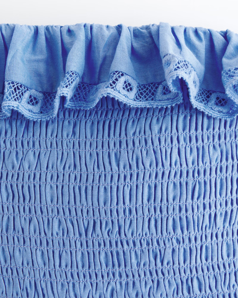 Strapless Smocked Mini Dress | Abercrombie & Fitch (US)