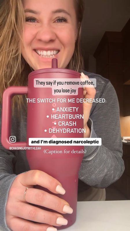 This mug is on sale for $27.99 and stainless steel and leak free!!! Grab it while it lasts! Check out IG at @chasingjoywithleah for the drink mix 

#LTKfindsunder50 #LTKGiftGuide #LTKfitness