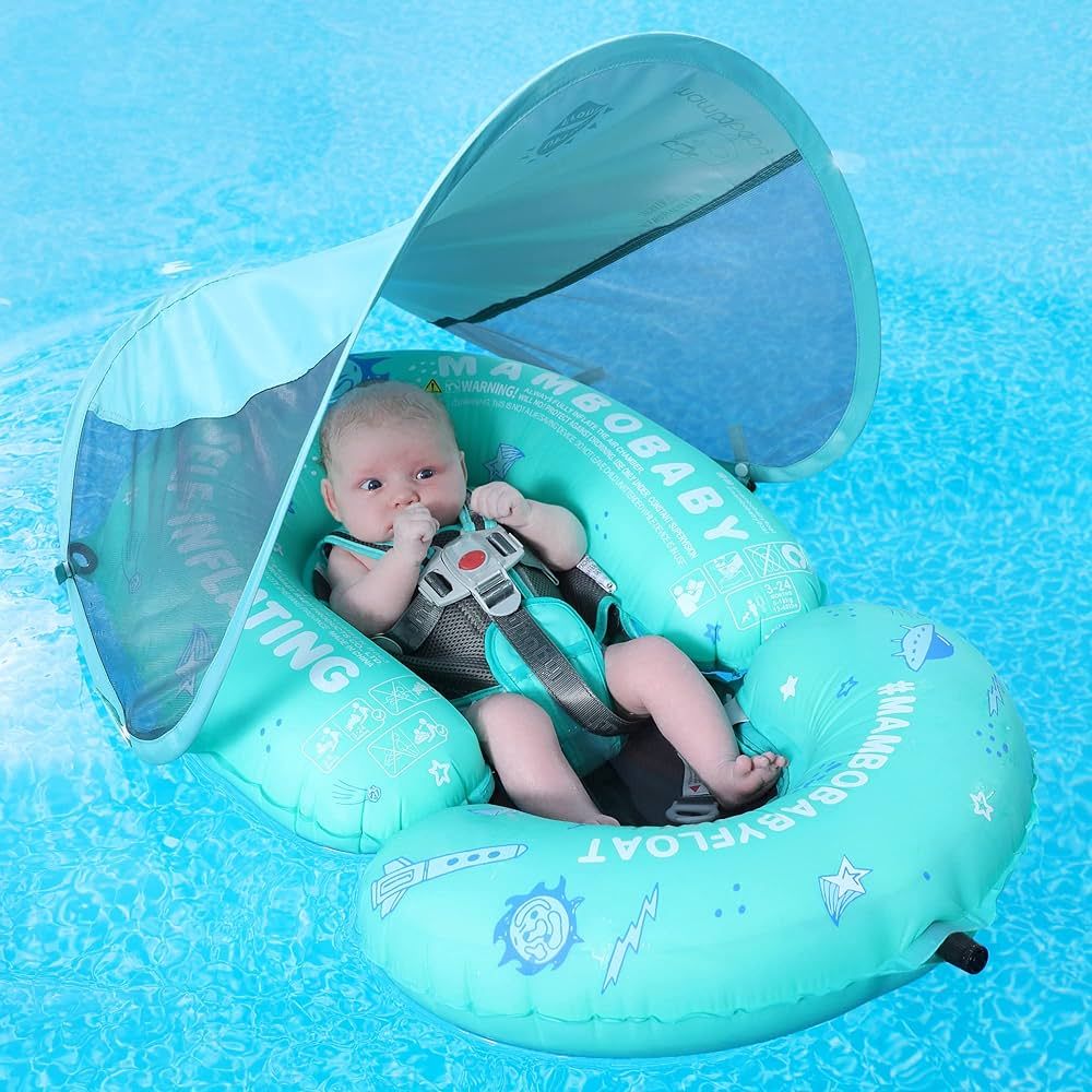 HECCEI Mambobaby Baby Pool Floats Hammock with Canopy - Portable Swimming Floating Toys Self-Infl... | Amazon (US)