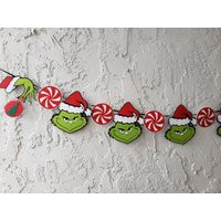 Grinch Christmas Garland, Holiday Home Decor | Etsy (US)