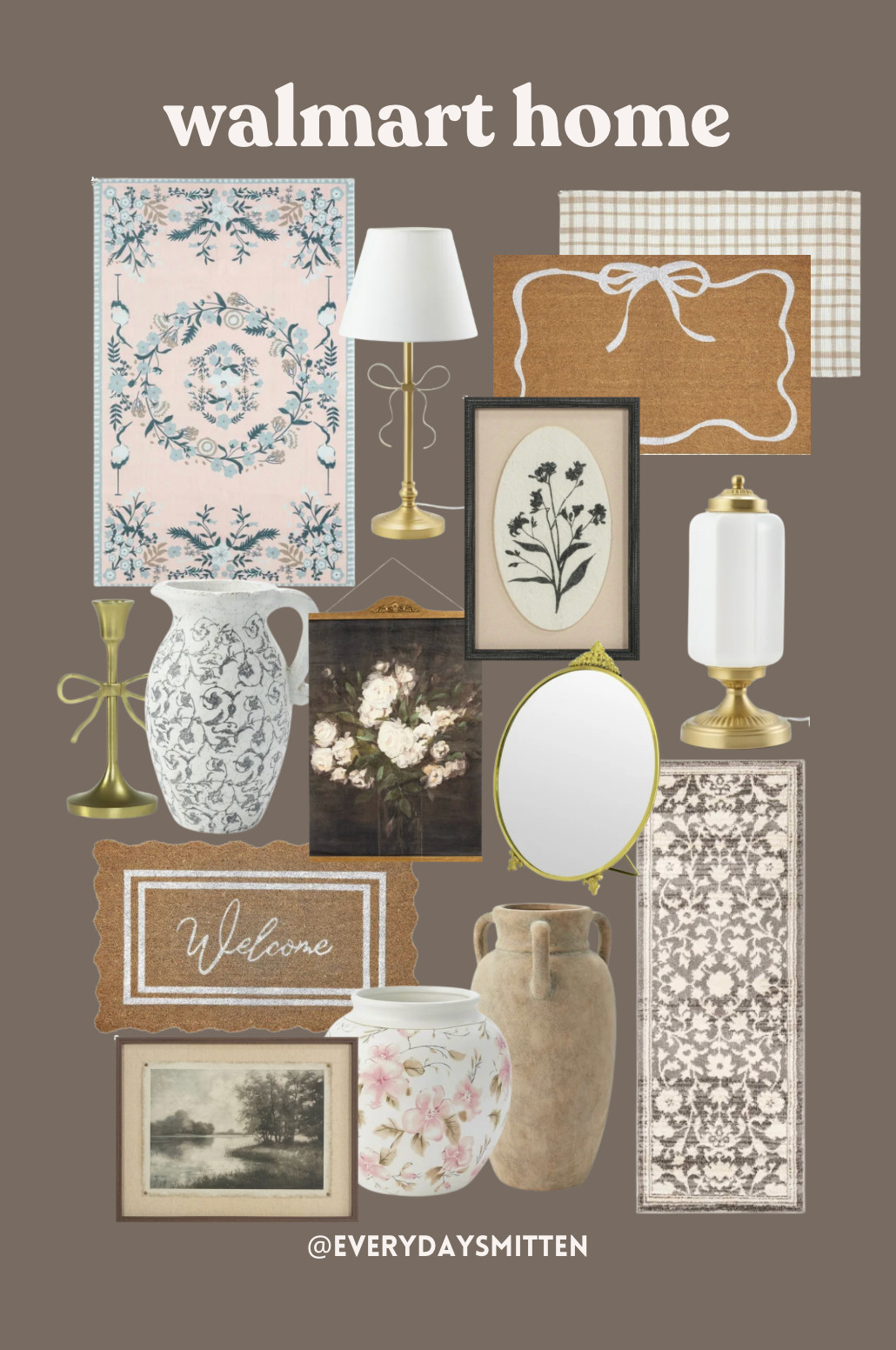 walmart home rug, lamp, vase, picture, wall, mirror 

 #LTKHome #LTKFindsUnder50 #LTKFindsUnder100