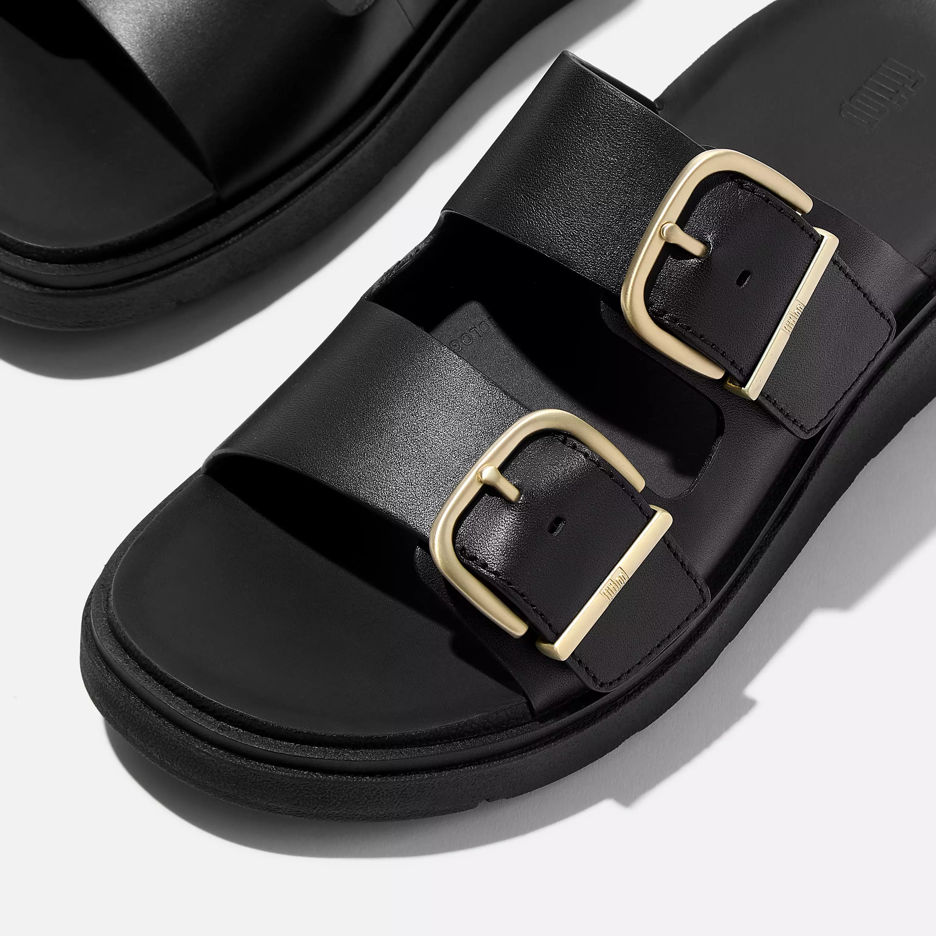GEN-FF Buckle Two-Bar Leather Slides | FitFlop (US)