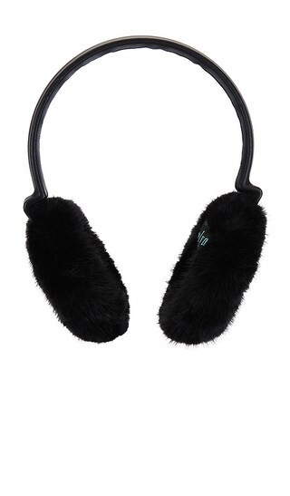 jocelyn Faux Mink & Leather Earmuffs in Black. | Revolve Clothing (Global)