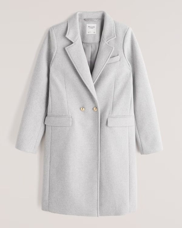 Women's Tailored Wool-Blend Dad Coat | Women's Up To 50% Off Select Styles | Abercrombie.com | Abercrombie & Fitch (US)