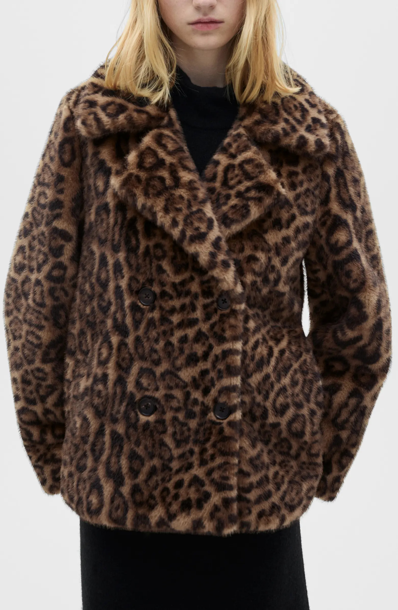 MANGO Leopard Faux Fur Coat | Nordstrom | Nordstrom