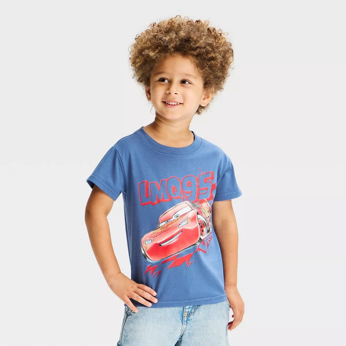 Toddler Boys' Disney Cars Lightning McQueen Graphic T-Shirt - Blue 2T | Target