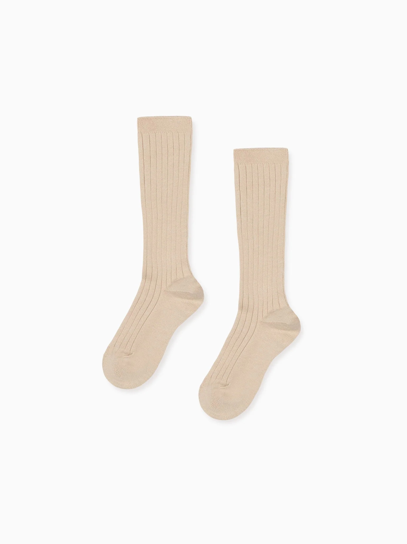 Stone Ribbed Knee High Kids Socks | La Coqueta (US)