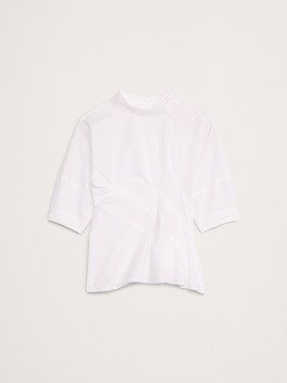 Cotton Poplin Twisted Top | Banana Republic (US)