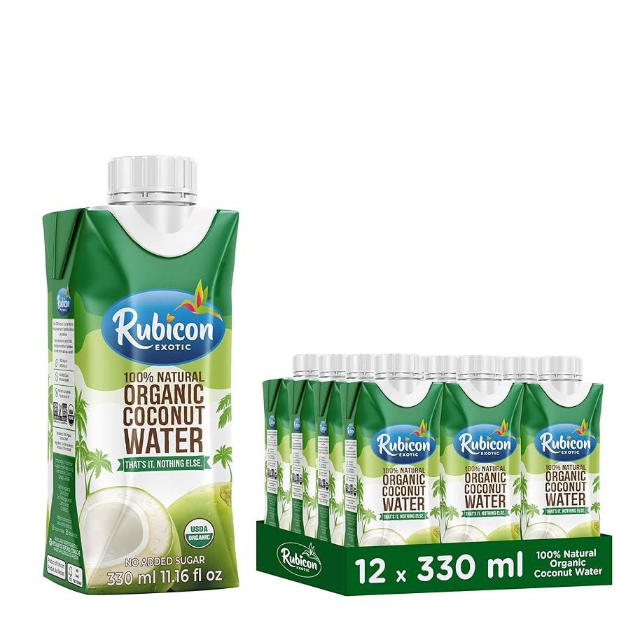 Rubicon 100% Natural Organic Coconut Water | Pack of 12, 330ML Cartons | Natural Electrolytes | V... | Amazon (CA)