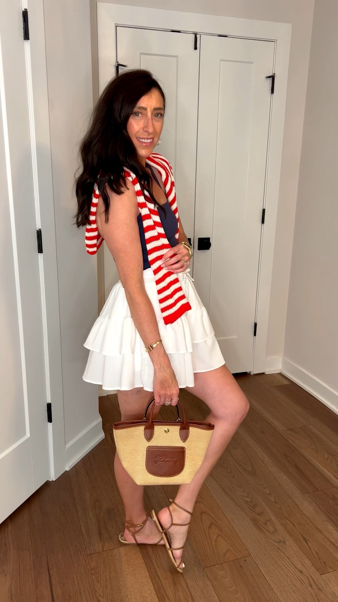 Just found the cutest ruffle skirt, and I styled it for Memorial Day! Has built-in shorts. ￼

#LTKgrwm #LTKSaleAlert #LTKOver40