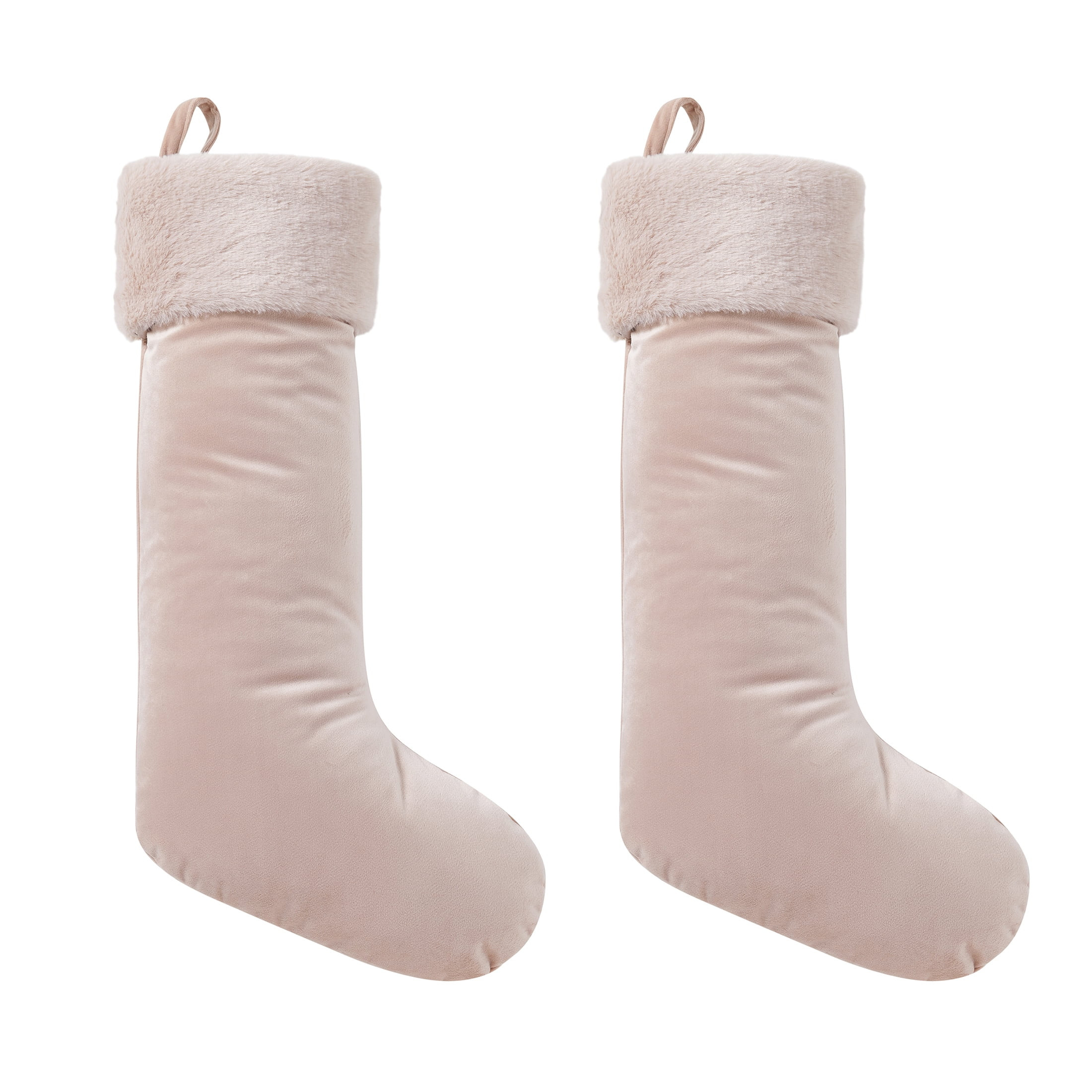My Texas House Tarralin Blush Pink Velvet Christmas Stockings, 20" x 10" (2 Count) | Walmart (US)