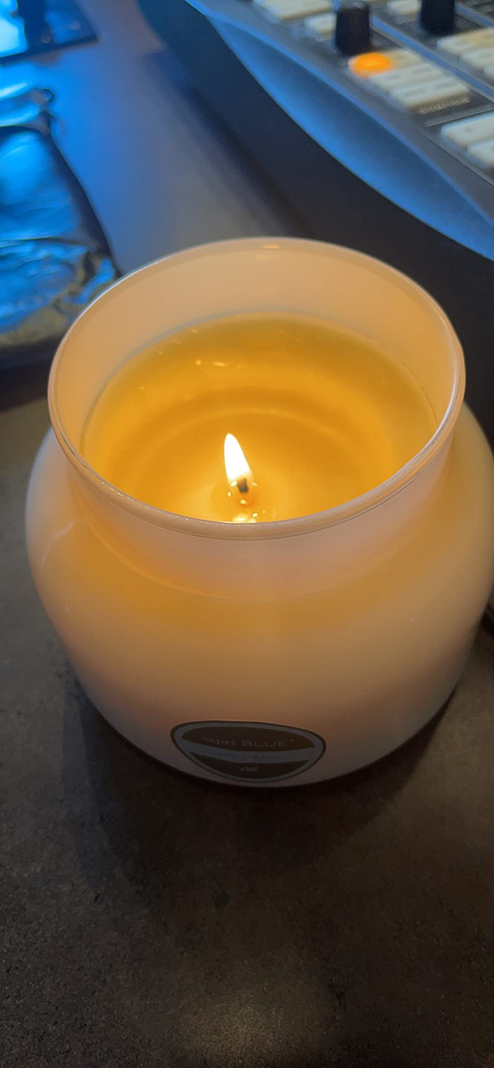 Capri Blue Volcano Scented Candles - Luxury Three Wick Candles for Home Scented with Tropical Fruit & Sugared Citrus - Soy Wax Blend - Large White Color (28 oz) | Amazon (US)